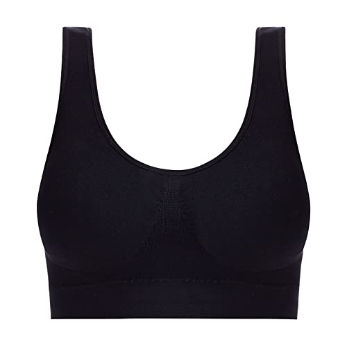 Sport BH Damen Nahtlose Elastizität Bustier Plus Größe Alltag BH ohne Bügel Ultradünne Full Cup Lingerie Weiche Leichte Bequeme Unterwäsche Vest BH Keine Ränder Hohe Unterstützung Bralette von routinfly