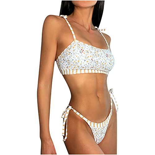 Strand-Badeanzug für Frauen 2-teiliges Split-Bikini-Set solide hohe Taille sexy Badeanzüge Sommer Bauchkontrolle Bademode von routinfly