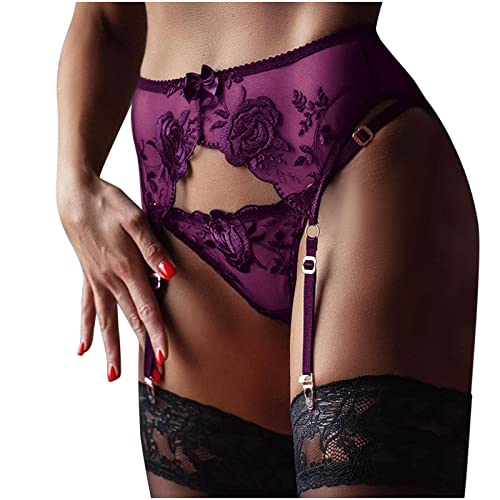 StrapsgüRtel Damen Netz StrumpfbäNde Durchsichtige Hoher Bund Spitze StrapsgüRtel Strumpfhalter Sexy VerfüHrerisch Abnehmbare Strapsen Dessous Set Sexy HosenträGer Strapshalter Mit Unterhosen von routinfly