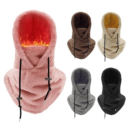 Sturmhaube Winter Gesichtsmaske Herren Damen Fleece Balaclava Skimaske Winddichte Motorradmasken Halswärmer Sturmhaube Gesichtshaube Motorrad Fahrrad Outdoor Sport Unisex (A, Rosa) von routinfly