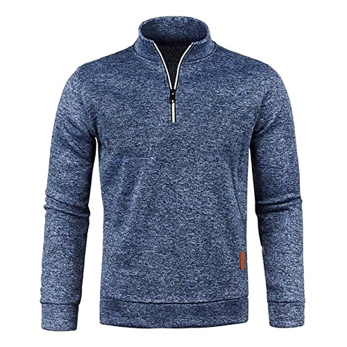 Sweater Herren Pullover LäSsig Lange ÄRmel Pullover Mode 1/4 Zip Dicken Samt Pullover Mit Rippen Rand Leicht Solide Winter Tops Bequem Weich Warm Nneck Regular Fit Vintage Pullover von routinfly