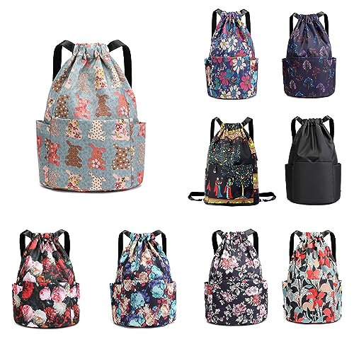 Wasserdichte Drawstring Tasche Schwimmen AusrüStung Taschen Faltbar GroßE KapazitäT Reisetasche Nass Trocken Trennung Rucksack Turnhalle Tasche Sackpack Sandproof Strand Rucksack Herren Damen (K) von routinfly