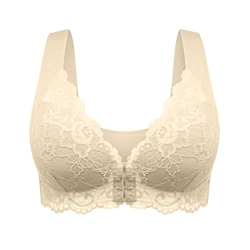 Wmbra BH Damen Push Up Bequemer Spitzen BH Bralette Ohne Bügel Frontverschluss Geformte Cups BH Sport BH Nahtlos Tief V Sexy Dessous Leichter Bequemer Alltags BH Rückenfreier BH von routinfly