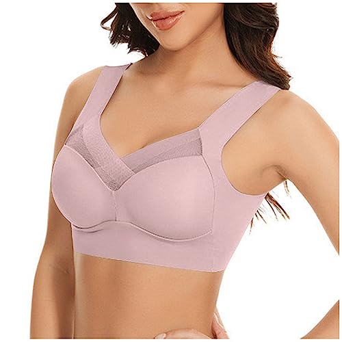 Wmbra BH Haltungskorrektur BH Damen Nahtloser Spitzen BH ohne Bügel Damen Push Up BH Gepolsterter Weicher Atmungsaktiver Sport BH Alltags BH Für Senioren Sexy Dessous Bralette Keine Ränder von routinfly