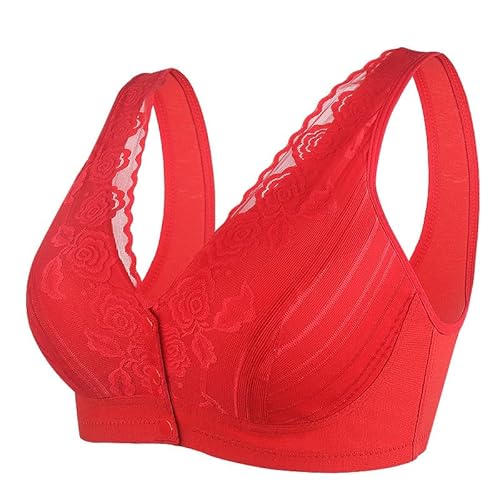 routinfly Damen BH Klassische Bequem Vorderverschluss BH Damen Everyday Bra Ohne Bügel BH Nahtlos Weicher Bustier Atmungsaktiver Vorne Verschließbar Unterwäsche Damen BH Spitze Push Up BH von routinfly