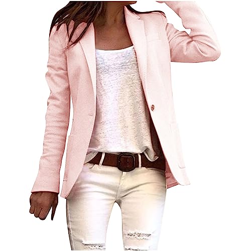 routinfly Damen Blazer LäSsiger Arbeitsmantel LangäRmlige Kleiderjacken Mit Taschen Revers Offene Strickjacken Vorne Damen Anzugjacken BüRo Herbst Outwear ÜBergrößE S 5XL Sommer FrüHling Herbst von routinfly