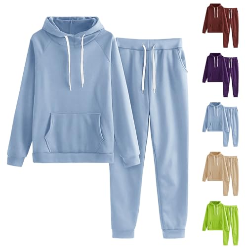 routinfly Damen Jogginganzug 2 StüCk Trainingsanzug Langarm Hose Anzug Damen Kapuzenpulli Und Hose Sportanzug Herbst FrüHling Zweiteilige Laufoutfits Lose Freizeitanzug Loungewear Kleidung Sets von routinfly