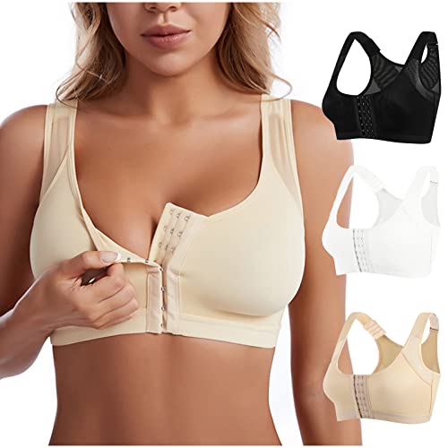 routinfly Damen Vollschalen BH Vorne Verschluss BH Komfort Funktioneller BH Minimizer BH Damen Starker Halt Sport BHS Ohne Bügel Nicht Gepolstert Bralette Große Brüste Push Up Bustier Joggen BH von routinfly