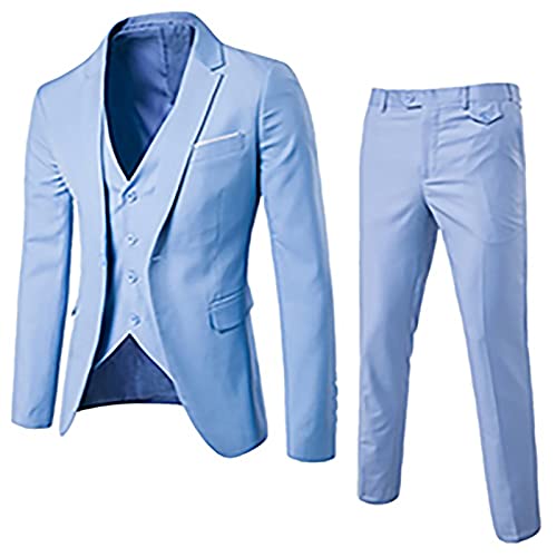 routinfly Formale Langarm-Jacke und Hose für Herren, Anzug, Arbeitskleidung mit einem Knopf und Taschen, Business-Set von routinfly