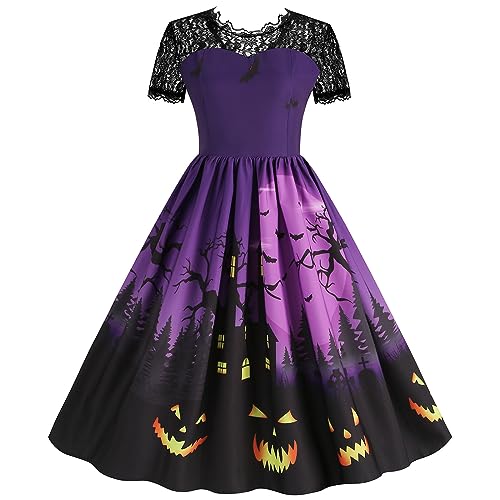 routinfly Halloween Kleid Damen Mittelalterliches Kleid Elegantes Langes Kleid Festliches KostüM Partykleid Korsett Halloween Karneval Kleid Retro Abendkleid Cocktailkleid Ballkleid Cosplay Kleid von routinfly