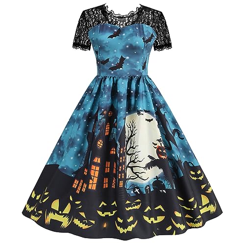 routinfly Halloween Kleid Damen Mittelalterliches Kleid Elegantes Langes Kleid Festliches KostüM Partykleid Korsett Halloween Karneval Kleid Retro Abendkleid Cocktailkleid Ballkleid Cosplay Kleid von routinfly