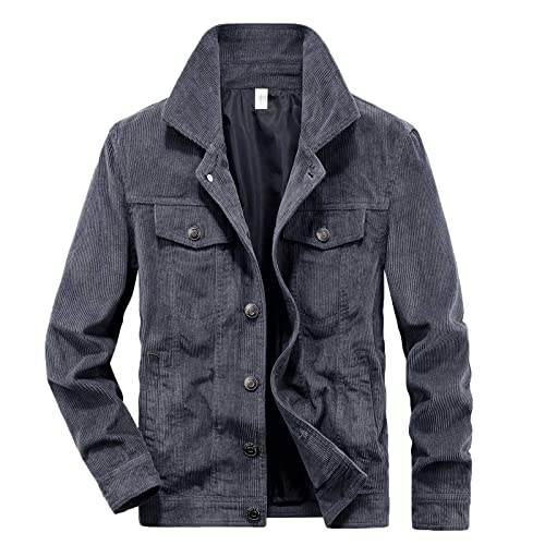 routinfly Herren Winter Cordjacke Lammwolle Loses Revers Button Down Outwear Mantel Herren T-Shirt Herren Jacken Arbeit Stretch Standard Alpaka Paillettenbesetzt von routinfly