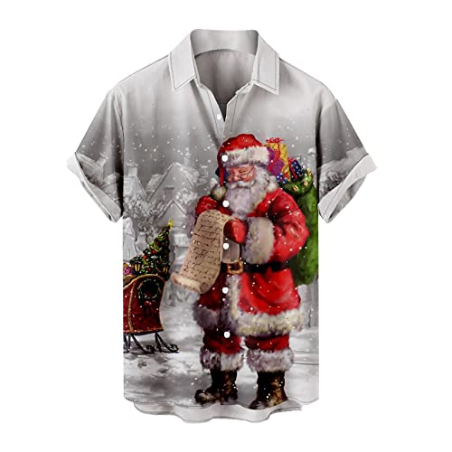 routinfly Plus-Size-Blusen für Männer, Herren-Weihnachtshemd mit einer Tasche, Weihnachtshemd, lässiges, locker bedrucktes Taschenhemd, Angel-T-Shirts Outwear Mantel,Windjacke Tops von routinfly