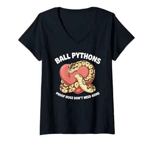 Damen Ball Pythons Proof Umarmungen brauchen keine Arme Snakes Ball Python T-Shirt mit V-Ausschnitt Damen Ball Pythons Proof Umarmungen brauchen keine Arme Snakes Ball Python T-Shirt mit V-Ausschnitt von royal python Ball Python Snake for women