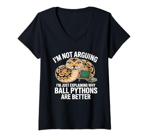 Damen Ich argumentiere nicht, ich erkläre nur, warum Ball Pythons T-Shirt mit V-Ausschnitt Damen Ich argumentiere nicht, ich erkläre nur, warum Ball Pythons T-Shirt mit V-Ausschnitt von royal python Snake pythons legless reptiles Snakes