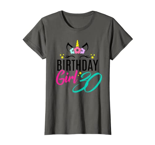 30 Birthday Girl 30. Geburtstag Einhorn Geschenk T-Shirt von royalsigns