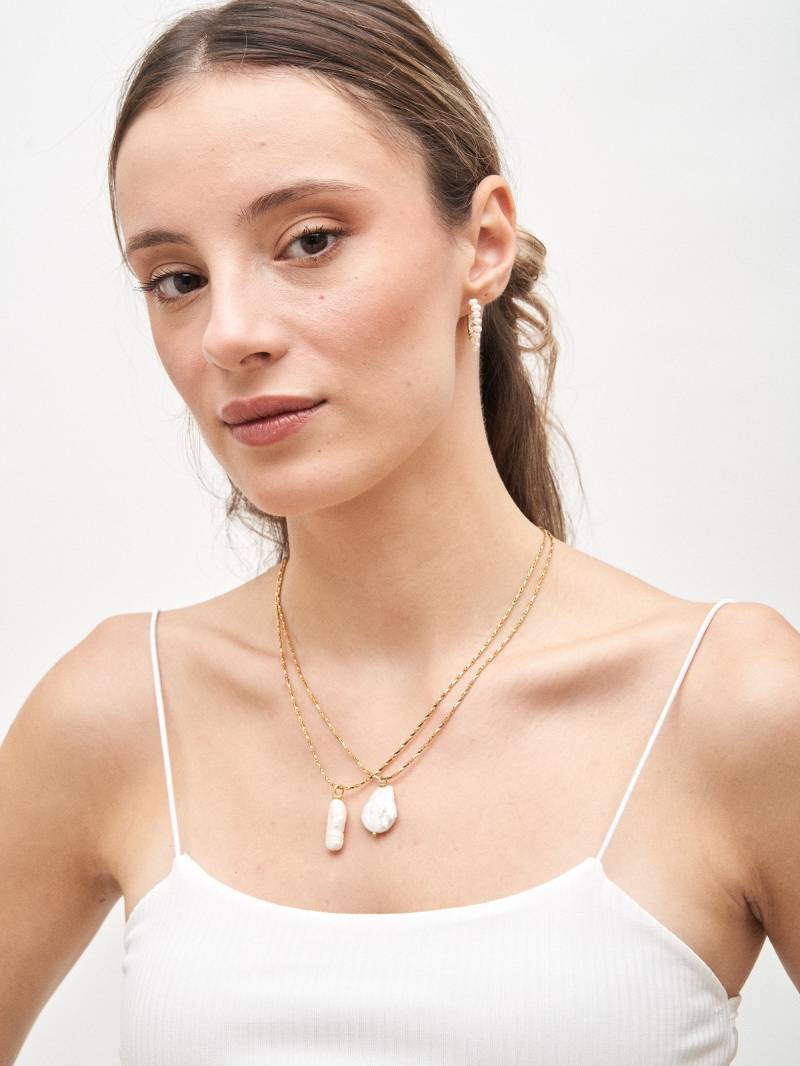 Einzelperle Halskette, Einzelperlenkette, Unregelmäßige Barockperle Anhänger Brautjungfern Geschenke von rozeandmore