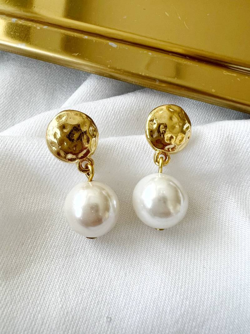 Perlenohrringe, Goldperlenohrringe, Brautohrringe, Handgemachter Schmuck, Brautjungfer Ohrringe Geschenke von rozeandmore