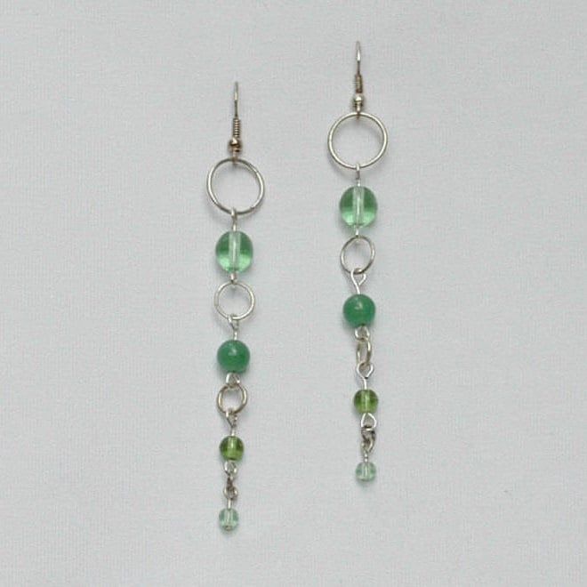 Baumelnde Kette Ohrringe, Grüne Perlenkette, Moderne Modeschmuck, Geschenk Für Teenager, Sie von rrdesigns561