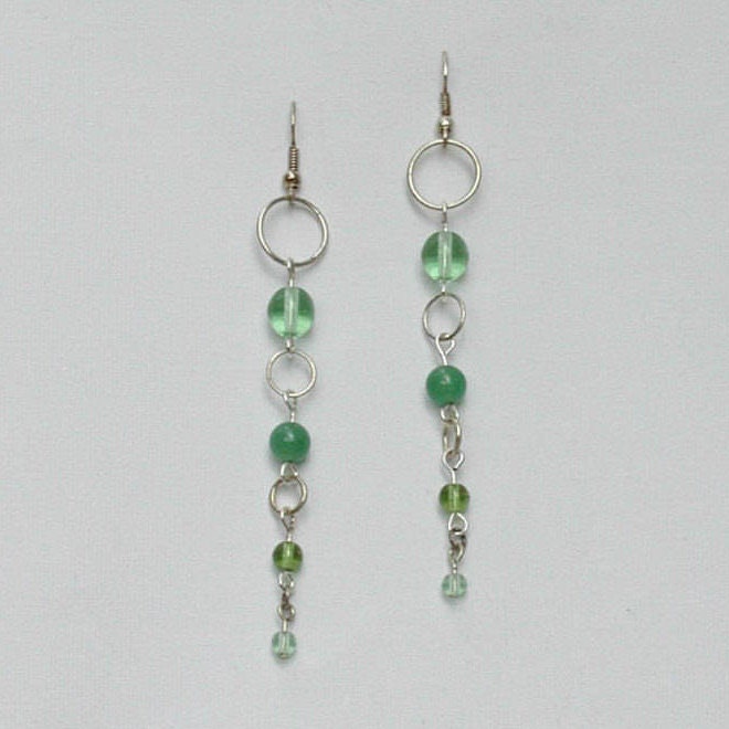 Baumelnde Kette Ohrringe, Grüne Perlenkette, Moderne Modeschmuck, Geschenk Für Teenager, Sie von rrdesigns561