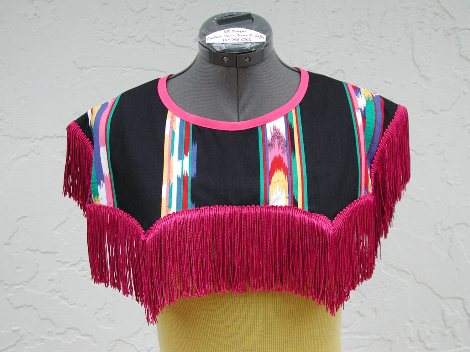 Cowgirl Kostüm, Western Neck Bib, Halskragen, Rosa Fransen Shirt, Kleid, Fransenkragen, Tops von rrdesigns561