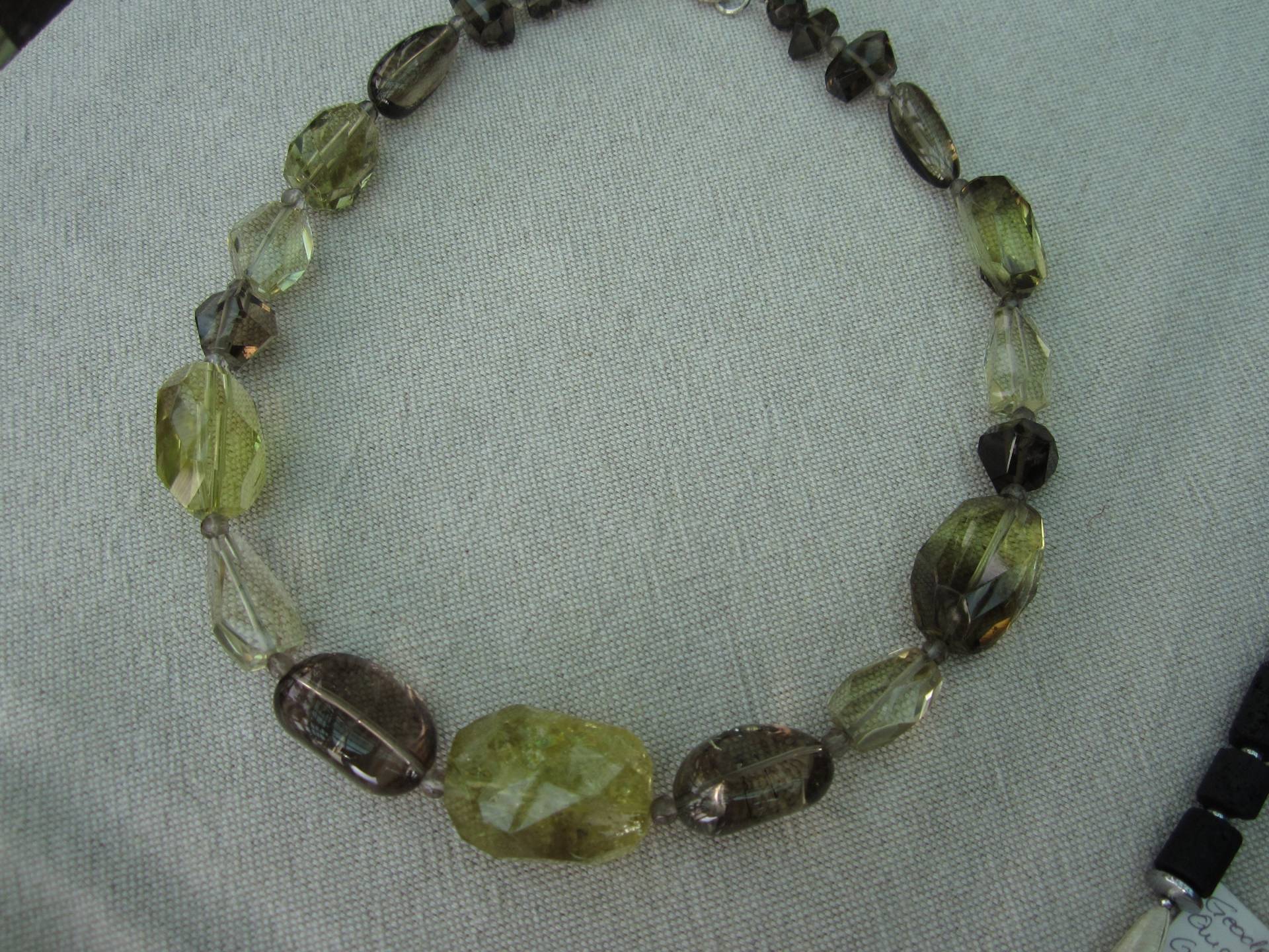 Außergewöhnlicher Lemenquarz, Rauchquarz, 925 Silber, Länge 45 cm, 20 Mm - 10 Verlaufend Ein Ganz Besonderes Stück von rrsteinschmuckshop