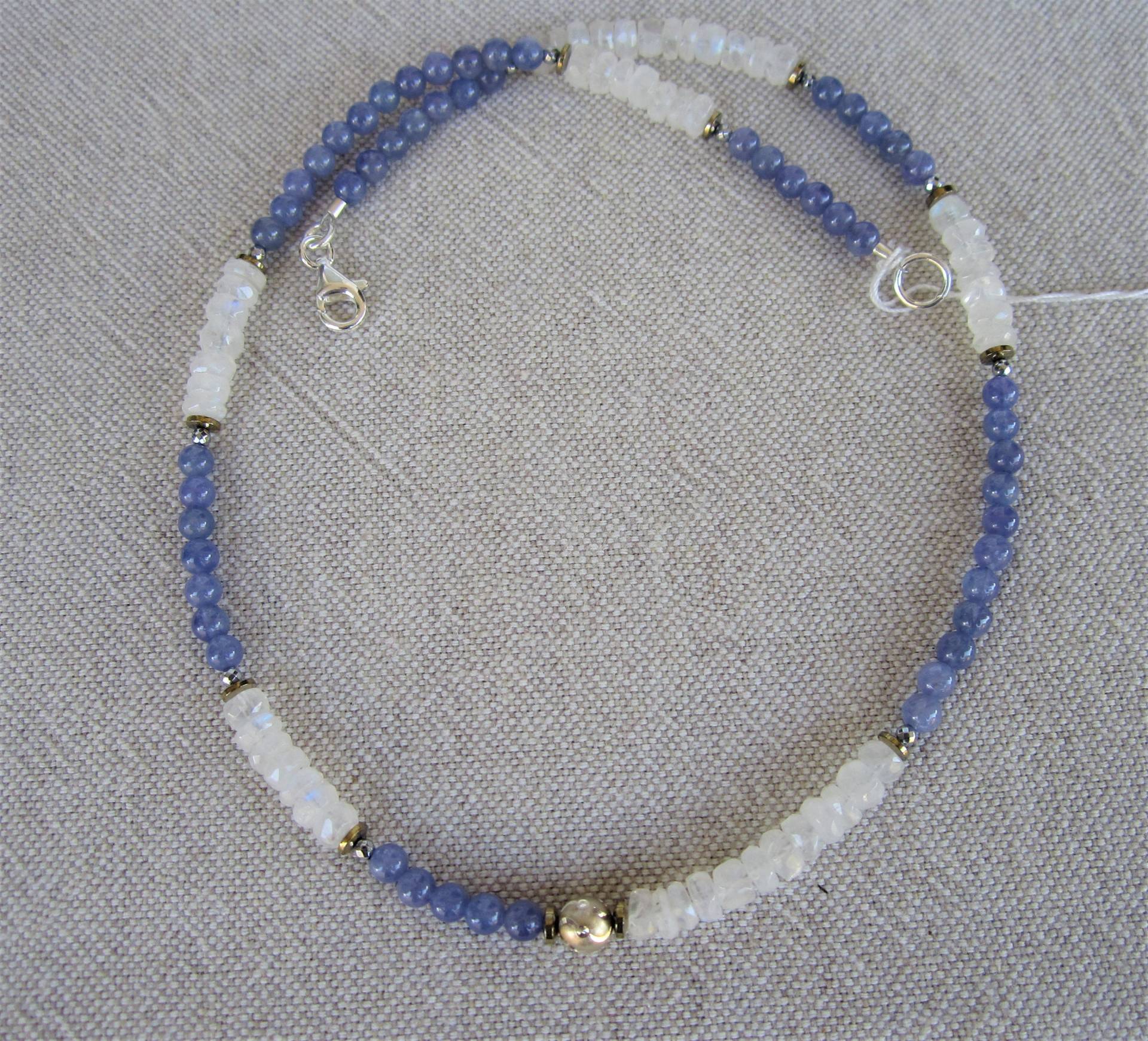 Tansanit, Mondstein, 925 Silber von rrsteinschmuckshop