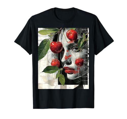 Frauen Gesicht Kunst Geometrisch Abstrakt Obst Grafik Frauen T-Shirt von @rtY