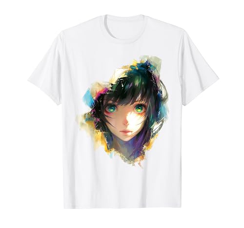 Frauen Mädchen Portrait Bunt Anime Grafik Kunst Motiv Frauen T-Shirt von @rtY