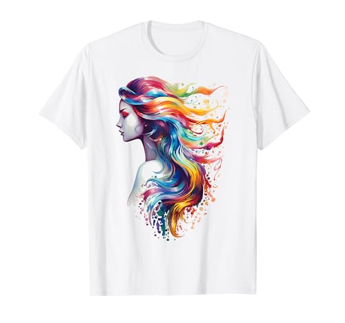 Meerjungfrau Bunte abstrakte Kunst Frauen Fantasy Meerjungfrau T-Shirt Meerjungfrau Bunte abstrakte Kunst Frauen Fantasy Meerjungfrau T-Shirt von @rtY