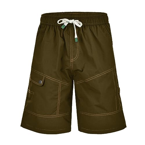 Jogginghose Herren Untersetzt Herren Wandershorts Cargo Outdoor Cargo Shorts Sport Angelausflug Freizeithose Herren Softshell (Brown, XXXXXXXXL) von rtdgcv