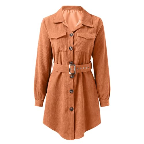 Rtdgcv Cordkleid Damen Herbstkleid Knielang Freizeitkleid Mit Bindegürtel Blusenkleid Langarm Winter Shirtkleid Freizeitkleider in Hemdblusen-Optik Rtdgcv Cordkleid Damen Herbstkleid Knielang Freizeitkleid Mit Bindegürtel Blusenkleid Langarm Winter Shirtkleid Freizeitkleider in Hemdblusen-Optik von rtdgcv