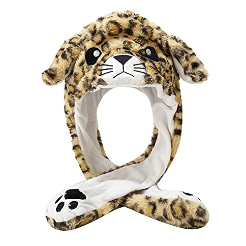 rtdgcv Lustige Tiermütze Plüsch Tiger Mütze mit Beweglichen Ohren Hat Comic-Mütze Ohr Tiger-Formen Winterschutzplüsch warm Familie warme Hüte Mütze Junge Wackelohrenmützen Lustige von rtdgcv