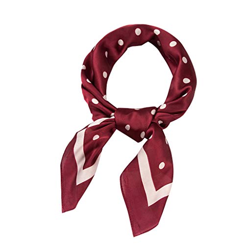 rtdgcv Seiden-Tuch im Blümchen Design Rundschal Damen 70x70cm Halstuch Schals Schal Frauen Schal Band Polka Neck Dot Schal Karierter Schal Rot Dünner Schal Damen Kurz von rtdgcv