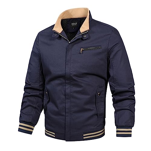 rtdgcv Sweatjacke Herren Leichte Baumwolljacken für Herren für Frühling und Herbst, lässige Oberbekleidung mit Taschen Und Pullover Herren Herren Fleecejacke Übergangsjacke Herren von rtdgcv