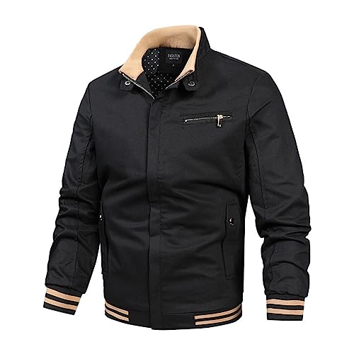 rtdgcv Sweatjacke Herren Leichte Baumwolljacken für Herren für Frühling und Herbst, lässige Oberbekleidung mit Taschen Und Pullover Herren Herren Fleecejacke Übergangsjacke Herren von rtdgcv
