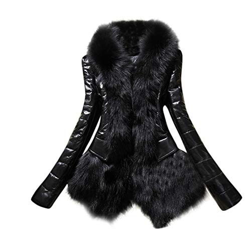 rtdgcv Winterjacke Damen Lang Mit Fell Frauen Langarm Warm Pelzkragen Mantel Dicke Jacke Mantel Damen Kleidung Elegant von rtdgcv