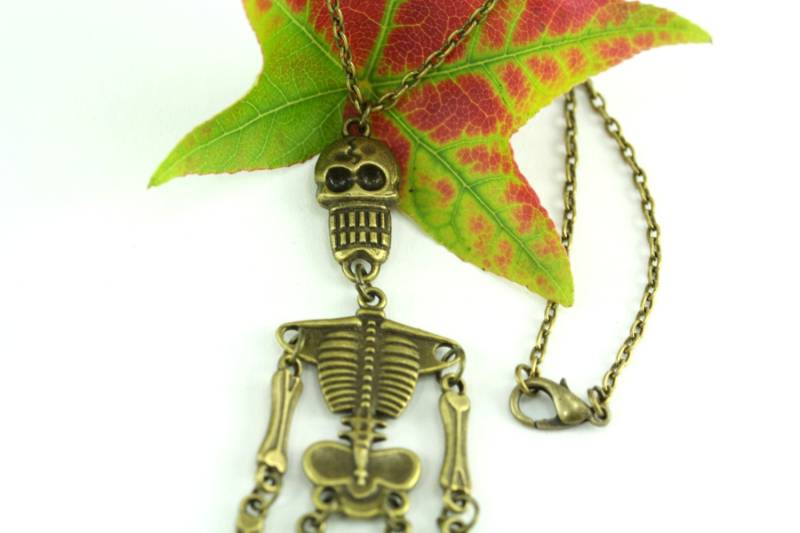 Halloween Skelett Halskette, Schmuck, Gothic Halskette Halloween Skelett Halskette, Schmuck, Gothic Halskette von rubipotamus
