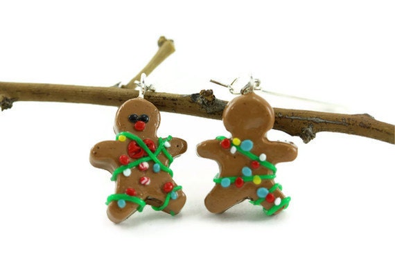 Lebkuchen Mann Ohrringe, Weihnachten Wunderliche Schmuck, Gastgeberin Geschenk, Miniatur Cookie Food Ohrringe Lebkuchen Mann Ohrringe, Weihnachten Wunderliche Schmuck, Gastgeberin Geschenk, Miniatur Cookie Food Ohrringe von rubipotamus