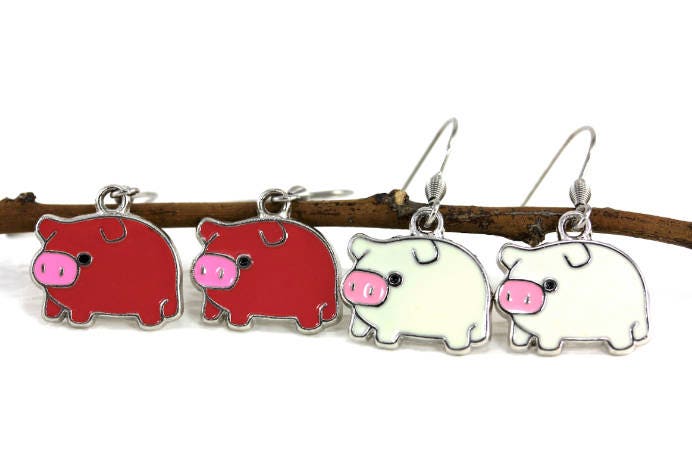Schwein Ohrringe, Schmuck, Niedliche Bauernhof Tier Rosa Weißes Kleines Ohrringe Schrulliges Geschenk Schwein Ohrringe, Schmuck, Niedliche Bauernhof Tier Rosa Weißes Kleines Ohrringe Schrulliges Geschenk von rubipotamus