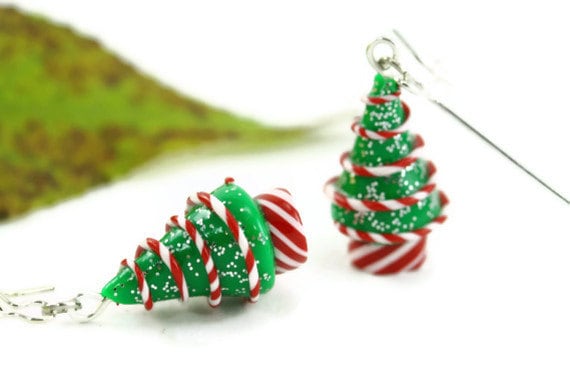 Weihnachten Ohrringe, Pfefferminz Süßigkeit Urlaub Schmuck Miniatur Baum Folklore Skurril Hostess Neuheit Nostalgisch Winter Festlich Geschenk Des Weihnachten Ohrringe, Pfefferminz Süßigkeit Urlaub Schmuck Miniatur Baum Folklore Skurril Hostess Neuheit Nostalgisch Winter Festlich Geschenk Des von rubipotamus