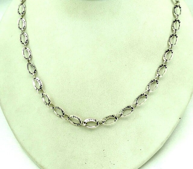 Alles, Was Du Brauchst, Ist Liebe... Liebe Sterling Silber Kette Markiert "Liebe' Auf Jedem Link Kostenloser Versand #love1-Cn1 von rubysvintagejewelry