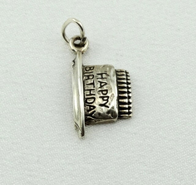 Alles Gute Zum Geburtstag Vintage Charm in Solid Sterling Silber Kostenloser Versand #hapyb-cm9 von rubysvintagejewelry
