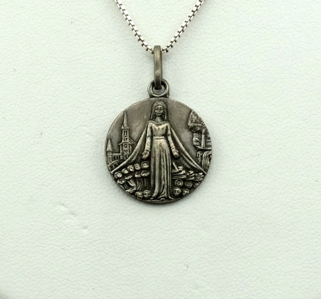 Antike Erste Kommunion Sterling Silber Reversible Anhänger Kostenloser Versand 22" Kette Enthalten #communion-Spc13 von rubysvintagejewelry