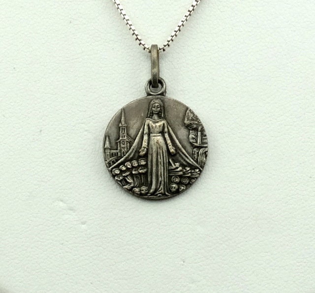 Antike Erste Kommunion Sterling Silber Reversible Anhänger Kostenloser Versand 22" Kette Enthalten #communion-Spc13 von rubysvintagejewelry