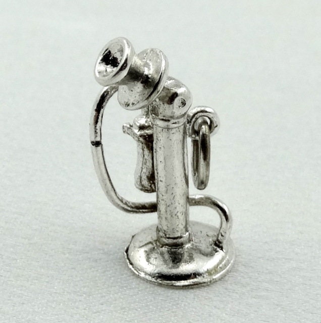 Antike Telefon Vintage Sterling Silber Charme Kostenloser Versand #phon-cm20 von rubysvintagejewelry