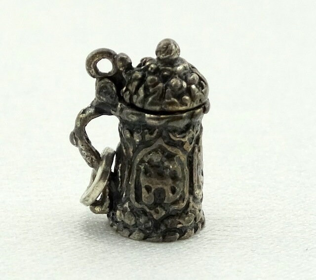 Antikes Bier Stein Vintage Sterling Silber Charme Kostenloser Versand #stei-cm20 von rubysvintagejewelry
