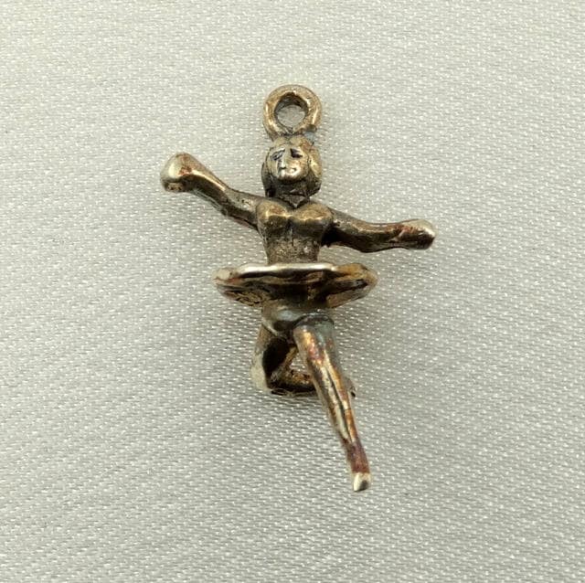 Ballerina Vintage Solide Sterling Charme Kostenloser Versand #ballet-cm2 von rubysvintagejewelry
