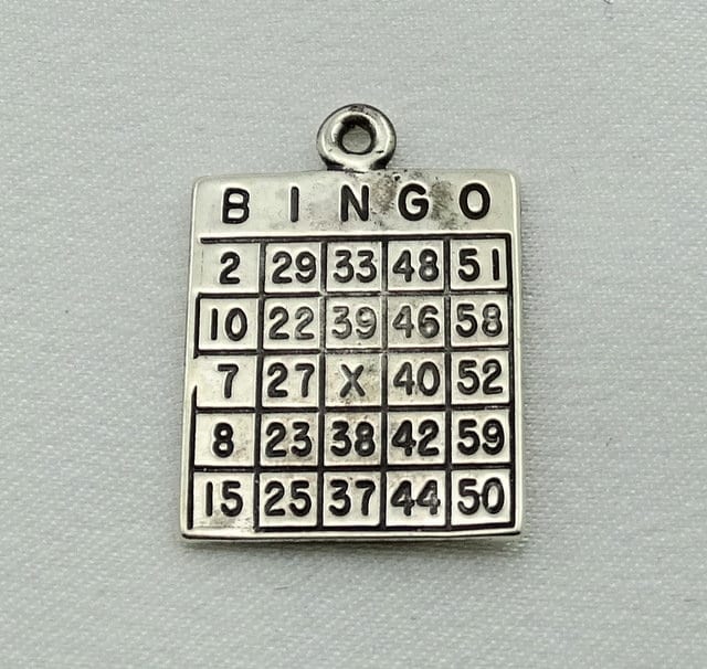 Bingo-Karte Vintage Sterling Silber Charme Kostenloser Versand #bing-cm21 Bingo-Karte Vintage Sterling Silber Charme Kostenloser Versand #bing-cm21 von rubysvintagejewelry