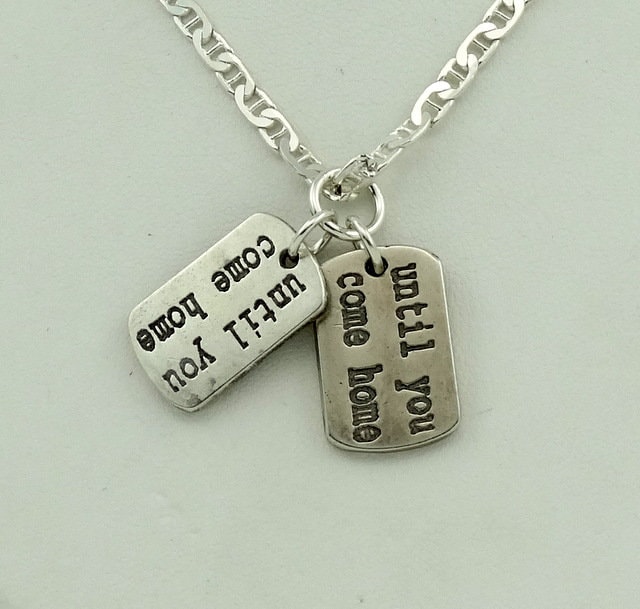 Bis Sie Nach Hause Kommen... Sterling Silber Hund Tags. Kostenloser Versand Schwere 24" Flache Ankerkette Enthalten #dogtags-Spc2 von rubysvintagejewelry